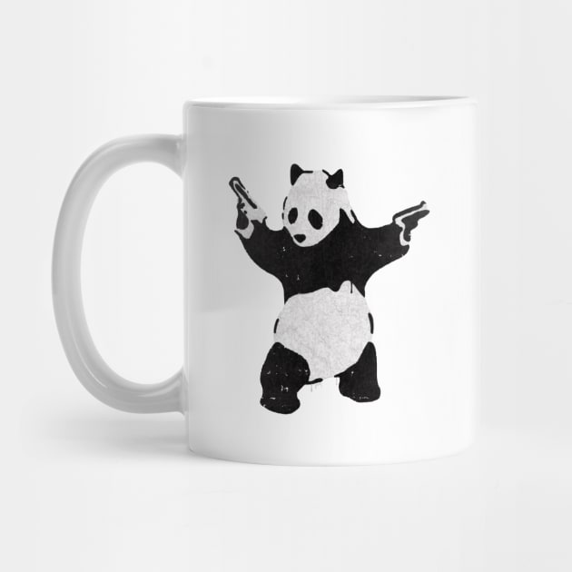 BANKSY Armed Panda with Guns by inkstyl